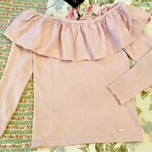 Off shoulder Ruffle Sweater NEW Small